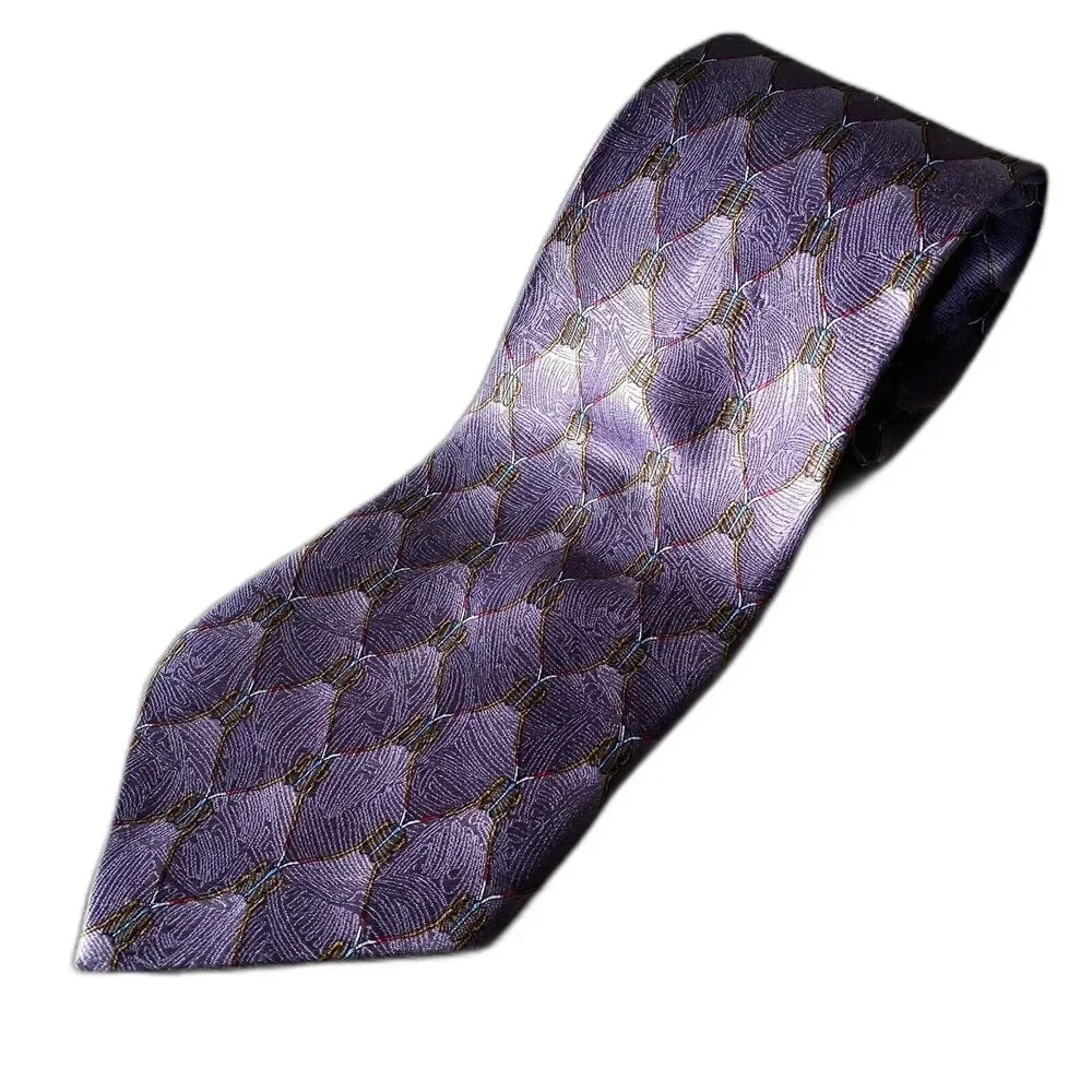 Karen Bierce The Nature Conservancy Pycanum Bug Men's Purple Necktie Handmade